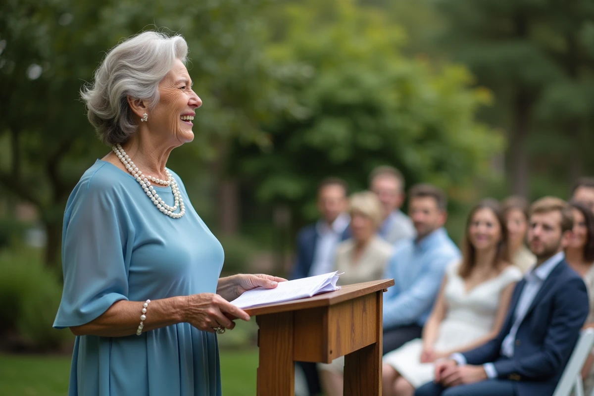 Mère fière donnant un discours lors d