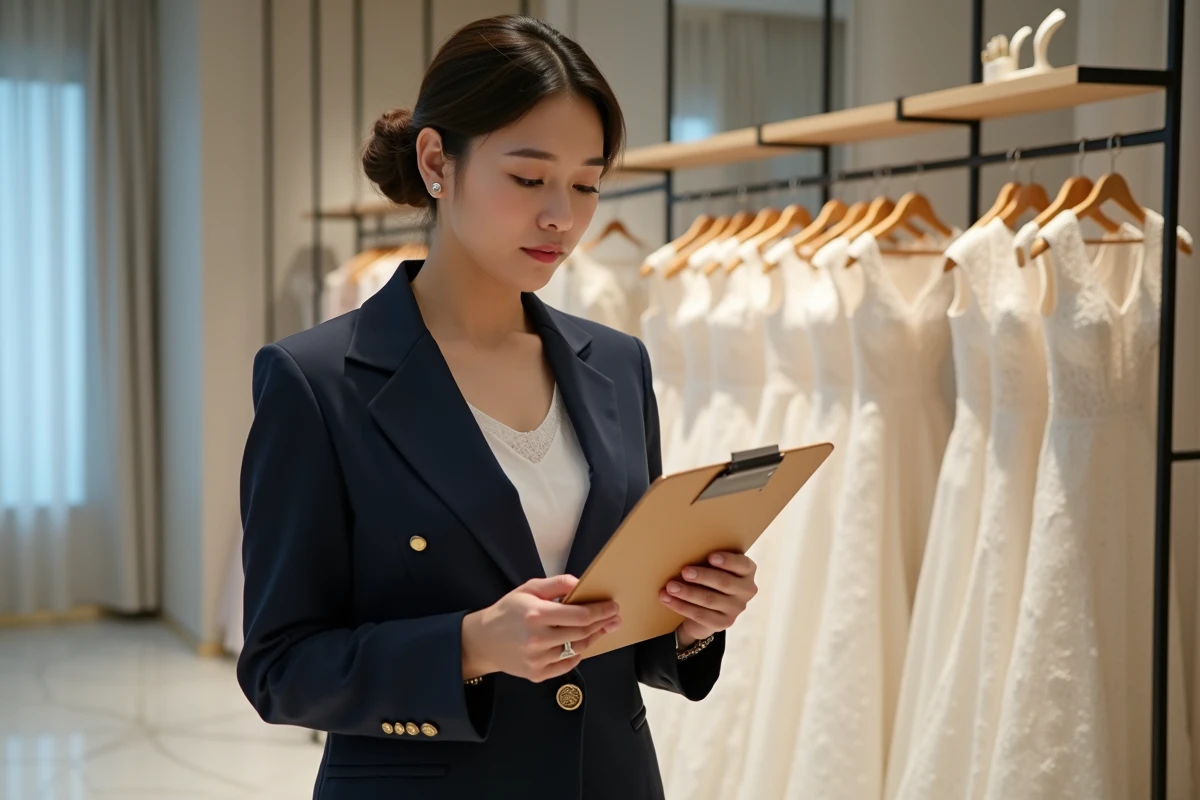 Wedding planner professionnelle dans une boutique de mariage haut de gamme à Tokyo